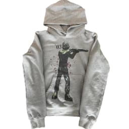 Y2k Grey Hip-Hop Pattern Printed Hooded Pullover Men And Women New Fashion Trend Retro Personality Loose Oversize Streetwear