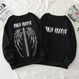 Mens Loose Tracksuit Casual Printing Sweatshirt High Quality Hot Sales Versatile Pullover Trend Black White Street Tops Clothing