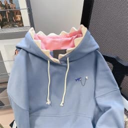 Korean Hip Hop Hoody Chic Shark Hooded Sweatshirt Men Women in Spring Autumn Cute Sweet Girly Solid Color Fashion Jacket Preppy