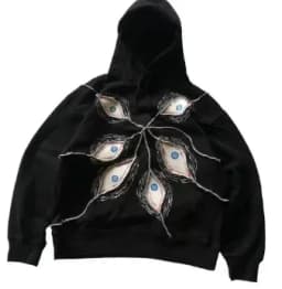 American Vintage Harajuku High Street Eye Embroidered Men Hoodie Women Sports Shirt Y2K Casual Top Streetwear Hoodie