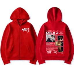 Rapper Milo J 111 Album Merch Zipper Hoodies Men's Women Clothing Vintage Hip Hop Zip Up Hooded Sweatshirts Casual Loose Jackets