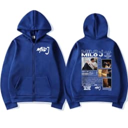 Rapper Milo J 111 Album Merch Zipper Hoodies Men's Women Clothing Vintage Hip Hop Zip Up Hooded Sweatshirts Casual Loose Jackets