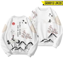 Chinese Dragon Print Hoodie Sweatshirt Autumn Japanese Casual Oversized Sweatshirts Hip Hop Pullover Women Men Clothing