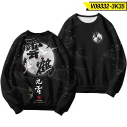 Chinese Dragon Print Hoodie Sweatshirt Autumn Japanese Casual Oversized Sweatshirts Hip Hop Pullover Women Men Clothing