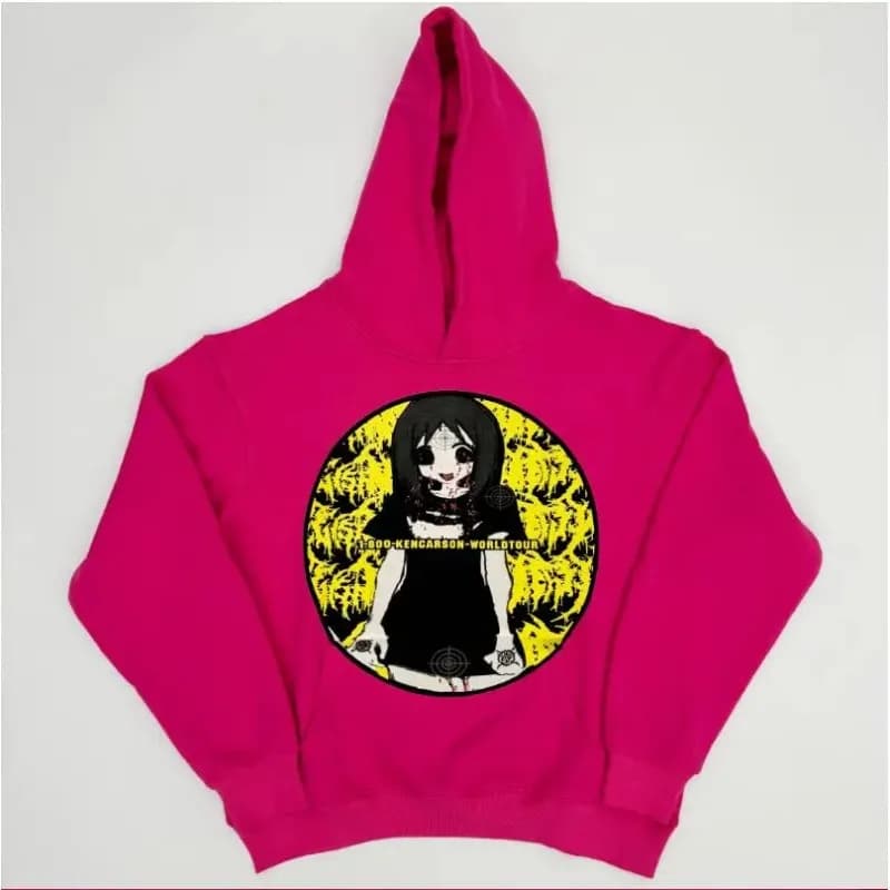 Ghost baby printed hooded sweatshirt autumn and winter trendy casual men's and women's sports loose high street hip-hop y2k tops