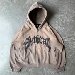 Hooded American retro zipper sweatshirt Gothic letter star print hoodie trendy men's casual jacket 2023 new product