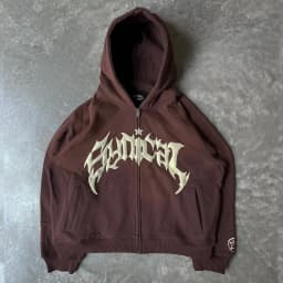Hooded American retro zipper sweatshirt Gothic letter star print hoodie trendy men's casual jacket 2023 new product