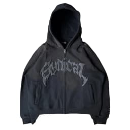 Hooded American retro zipper sweatshirt Gothic letter star print hoodie trendy men's casual jacket 2023 new product