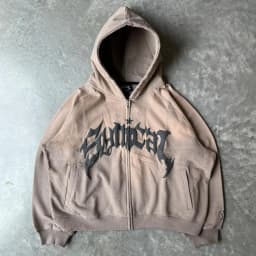 Hooded American retro zipper sweatshirt Gothic letter star print hoodie trendy men's casual jacket 2023 new product