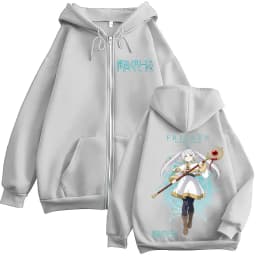 Anime Frieren: Beyond Journey's End Zipper Hoodies Men Women Clothing Fashion Fleece Oversized Zip Up Hooded Sweatshirts Jackets