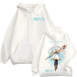 Anime Frieren: Beyond Journey's End Zipper Hoodies Men Women Clothing Fashion Fleece Oversized Zip Up Hooded Sweatshirts Jackets