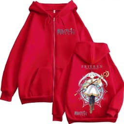 Anime Frieren: Beyond Journey's End Zipper Hoodies Men Women Clothing Fashion Fleece Oversized Zip Up Hooded Sweatshirts Jackets