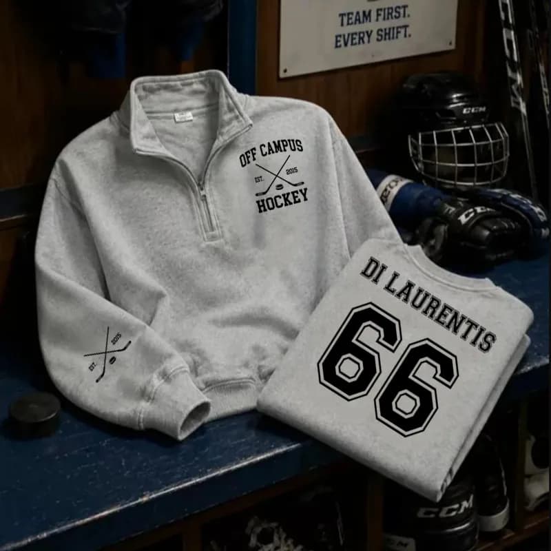 Briar Hockey Sweatshirt Off-Campus Pullover Quarter Zip Hockey Romance Sweatshirts Briar U Campus Hockey Clothes Male Clothing