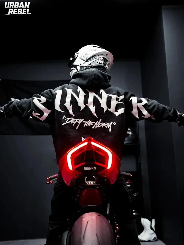 Men's Reflective Motorcycle Hoodie Set Reflective Graphic Oversized Urban Rebel Casual Daily Night Streetwear Hoodie Tops Y2k