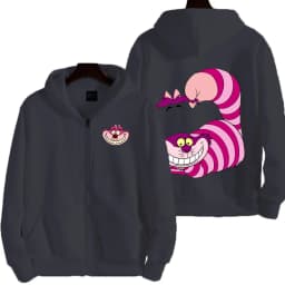 Cheshire Cat Cartoon Anime Women Zipper Hoodie Spring Autumn Men Sweatshirt 2025 New Fashion Couple Jackets Coats