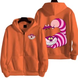 Cheshire Cat Cartoon Anime Women Zipper Hoodie Spring Autumn Men Sweatshirt 2025 New Fashion Couple Jackets Coats