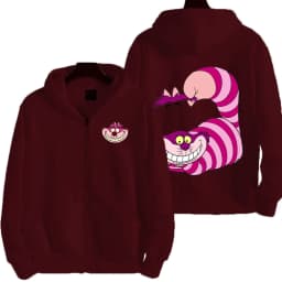 Cheshire Cat Cartoon Anime Women Zipper Hoodie Spring Autumn Men Sweatshirt 2025 New Fashion Couple Jackets Coats