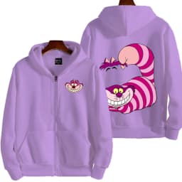 Cheshire Cat Cartoon Anime Women Zipper Hoodie Spring Autumn Men Sweatshirt 2025 New Fashion Couple Jackets Coats