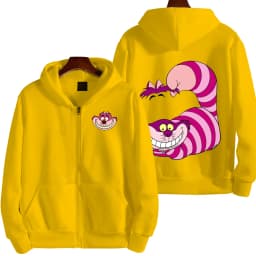 Cheshire Cat Cartoon Anime Women Zipper Hoodie Spring Autumn Men Sweatshirt 2025 New Fashion Couple Jackets Coats