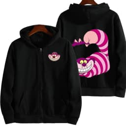 Cheshire Cat Cartoon Anime Women Zipper Hoodie Spring Autumn Men Sweatshirt 2025 New Fashion Couple Jackets Coats