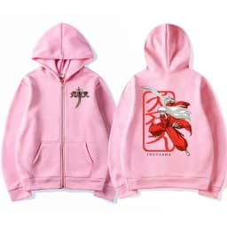 Japanese Anime Inuyasha Graphic Zipper Hoodie Unisex Manga Casual Zip Up Sweatshirt Men Women's Fashion Oversized Jacket Coat
