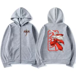 Japanese Anime Inuyasha Graphic Zipper Hoodie Unisex Manga Casual Zip Up Sweatshirt Men Women's Fashion Oversized Jacket Coat