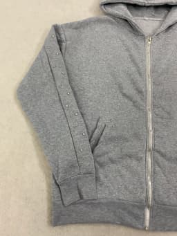 Oversized Harajuku Grey Vintage Fashion Zipper Hoodie European and American Autumn/Winter High Street Versatile Sweatshirt Emo