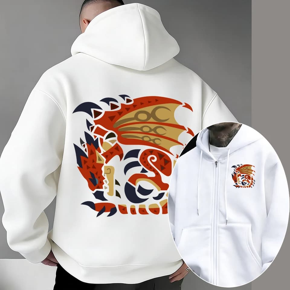 Monster Hunter Women Zipper Hoodie Cartoon Anime Spring Autumn Men Sweatshirt 2026 New Fashion Couple Jackets Coats