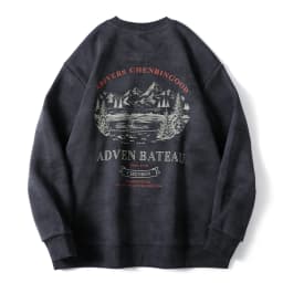 2025 Spring Mens Loose Fit Round Neck Hoodie Big Size Oversized Streetwear Hip Hop Retro American Casual Pullover Trendy Print