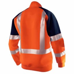 Orange Navy Sweatshirt for Man Hi Vis Hoodie Work with Zip Fleece Jacket