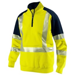 Orange Navy Sweatshirt for Man Hi Vis Hoodie Work with Zip Fleece Jacket
