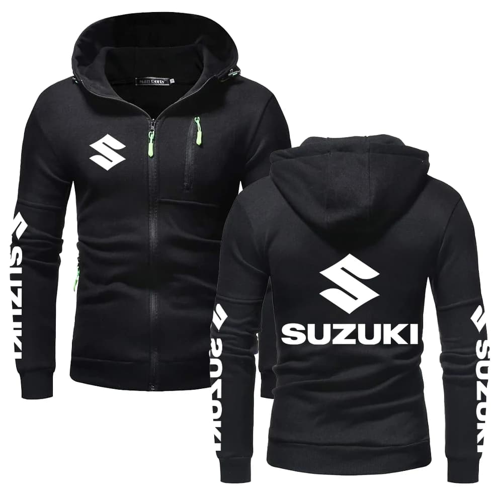 Suzuki Logo Motorcycle Racing Team Men Zip Up Hoodie 2026 New Casual Male Sweatshirt Spring Autumn Sports Men's Jackets Coat