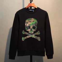 Street Hip-Hop Oversized Hoodie Cartoon Iron Drill Graphic Sportswear Men's and Women's Hip Hop Sweatshirt Men's Fashion Retro C
