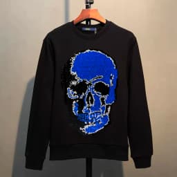 Street Hip-Hop Oversized Hoodie Cartoon Iron Drill Graphic Sportswear Men's and Women's Hip Hop Sweatshirt Men's Fashion Retro C