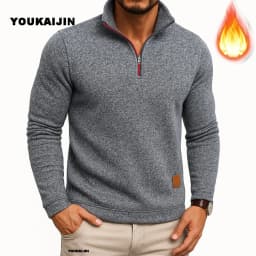 Men Sweatshirts Spring Thicker Pullover Quarter Zipper Pullover for Male Hoody Outdoor Sweatshir Autumn Solid Color Turtleneck