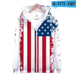 Coats Streetwear Fashion Casual Long Sleeve Hoody American Flag 3d Harajuku Unisex JERSEY Sweatshirt Men Sweatshirt Zip Hoodies