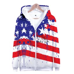 Coats Streetwear Fashion Casual Long Sleeve Hoody American Flag 3d Harajuku Unisex JERSEY Sweatshirt Men Sweatshirt Zip Hoodies