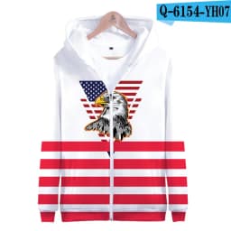 Coats Streetwear Fashion Casual Long Sleeve Hoody American Flag 3d Harajuku Unisex JERSEY Sweatshirt Men Sweatshirt Zip Hoodies