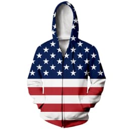 Coats Streetwear Fashion Casual Long Sleeve Hoody American Flag 3d Harajuku Unisex JERSEY Sweatshirt Men Sweatshirt Zip Hoodies