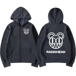 Rock Band Radiohead Logo Zipper Hoodie Men's Fashion Vintage Zip Up Sweatshirt Punk Hip Hop Oversized Hoodies Jacket Outerwear