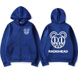 Rock Band Radiohead Logo Zipper Hoodie Men's Fashion Vintage Zip Up Sweatshirt Punk Hip Hop Oversized Hoodies Jacket Outerwear