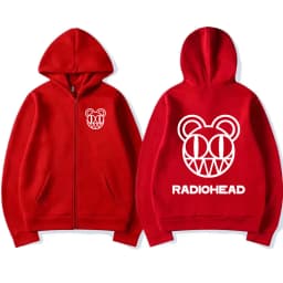 Rock Band Radiohead Logo Zipper Hoodie Men's Fashion Vintage Zip Up Sweatshirt Punk Hip Hop Oversized Hoodies Jacket Outerwear
