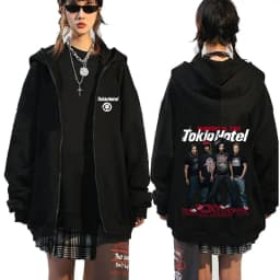 Rock Band Tokio Hotel Kaulitz Zipper Hoodies Men's Clothing Autumn Winter Zip Up Hooded Sweatshirts Casual Vintage Hoodie Jacket