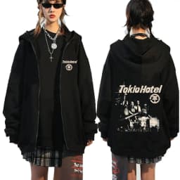 Rock Band Tokio Hotel Kaulitz Zipper Hoodies Men's Clothing Autumn Winter Zip Up Hooded Sweatshirts Casual Vintage Hoodie Jacket