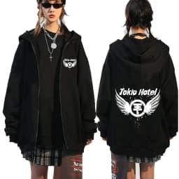Rock Band Tokio Hotel Kaulitz Zipper Hoodies Men's Clothing Autumn Winter Zip Up Hooded Sweatshirts Casual Vintage Hoodie Jacket