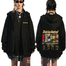 Rock Band Tokio Hotel Kaulitz Zipper Hoodies Men's Clothing Autumn Winter Zip Up Hooded Sweatshirts Casual Vintage Hoodie Jacket