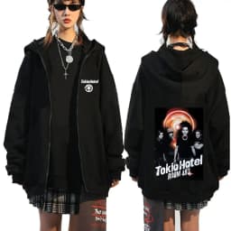 Rock Band Tokio Hotel Kaulitz Zipper Hoodies Men's Clothing Autumn Winter Zip Up Hooded Sweatshirts Casual Vintage Hoodie Jacket