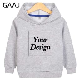 Custom Premium Kids Hoodie 100% Cotton Hoody Sweatshirts Print Your Design Text Photo Toddler Boy Girl Parent Kid Clothes 280gsm