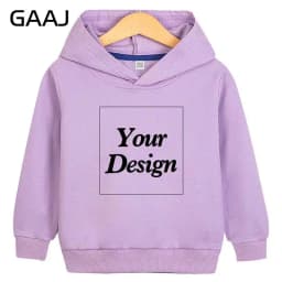 Custom Premium Kids Hoodie 100% Cotton Hoody Sweatshirts Print Your Design Text Photo Toddler Boy Girl Parent Kid Clothes 280gsm