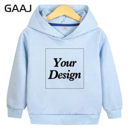 Custom Premium Kids Hoodie 100% Cotton Hoody Sweatshirts Print Your Design Text Photo Toddler Boy Girl Parent Kid Clothes 280gsm